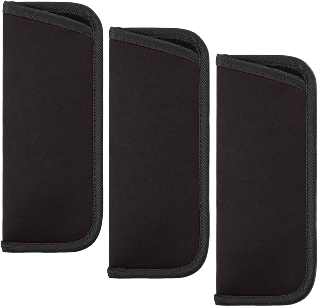 3 Pack Slip in Eyeglasses Cases, Protective Glasses Case For Reading Glasses Pouch Fabric Spectacle Pouch Soft Glasses Sleeve Black Storage Glasses Pouch Holder