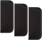 3 Pack Slip in Eyeglasses Cases, Protective Glasses Case For Reading Glasses Pouch Fabric Spectacle Pouch Soft Glasses Sleeve Black Storage Glasses Pouch Holder