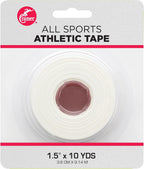 Cramer Team Color Athletic Tape, 1.5" x 10 Yards White, Easy Tear Sports Tape for Ankle, Wrist & Knee, Latex-Free Adhesive, Strong Support, Athletic Training Tape Roll