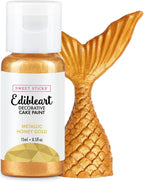 Sweet Sticks Edible Art Decorative Cake Paint 0.5 Ounce (15 Milliliters), Metallic Honey Gold