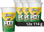 Pot Noodle Chicken & Mushroom King Pot Noodle instant vegetarian snack quick to make noodles 12x 114 g