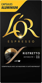 L'Or Espresso Café Ristretto - Intensité 11 - 50 Capsules en Aluminium Compatibles avec les Machines Nespresso (Lot de 5X10 capsules)