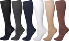 6 Pairs Compression Socks for Women Men, Medical Compression Socks for Women & Men, Support Knee High Socks for Running Nurses Travel
