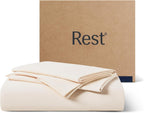REST® Evercool®+ Starter Sheet Set Twin XL Snow Ivory, Breathable Bed Sheets for Hot Sleeper and Night Sweats, with Pillowcases, Ionic+ Self-Cleaning Silver Yarn for Sensitive Skin, 3PCS No Flat Sheet