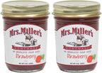 Mrs. Miller's Amish Homemade Strawberry No Granulated Sugar Added Jam 9 Ounces - Pack of 2 (No Corn Sugar)