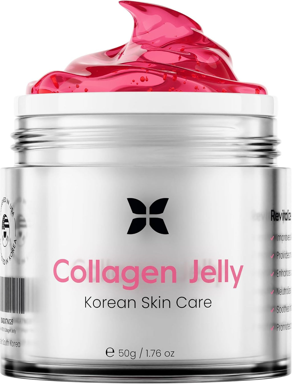 REVO Collagen Jelly – Korean Anti-Aging Plumping Formula with Hydrolyzed Collagen, Niacinamide, Hyaluronic Acid & Vitamin C – Skincare for Glass Glow Skin, Wrinkle Repair & Even Tone (1.76 Fl Oz)