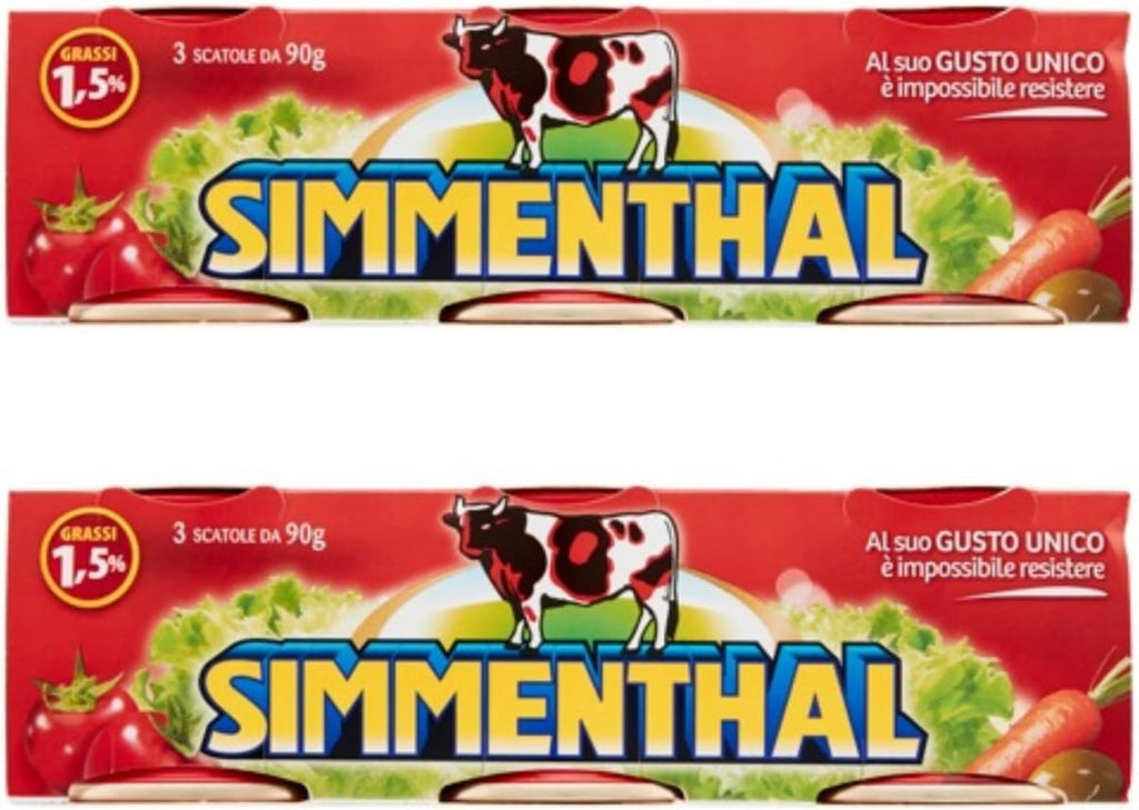 Simmenthal: "Piatto Pronto di Carni Bovine in Gelatina Vegetale" Ready Meat Plate in Vegetable Jelly 3.17 Ounce (90g) Can (Pack of 6) [ Italian Import ]