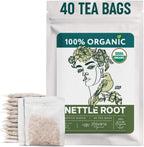 Organic Stinging Nettle Root Tea (40 Tea Bags) - Traditionally Used Herbal Tea for Men’s Health - Supports Prostate, Hormonal Balance & Energy - Té de Raíz de Ortiga