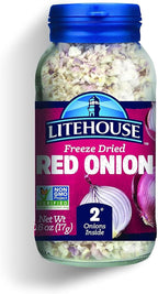 Litehouse Freeze Dried Red Onion - Fresh Red Onion Substitute, Gluten Free, Vegetarian, Keto, Non-GMO, No Refrigeration Required, Seasonings for Cooking - 0.60 Oz