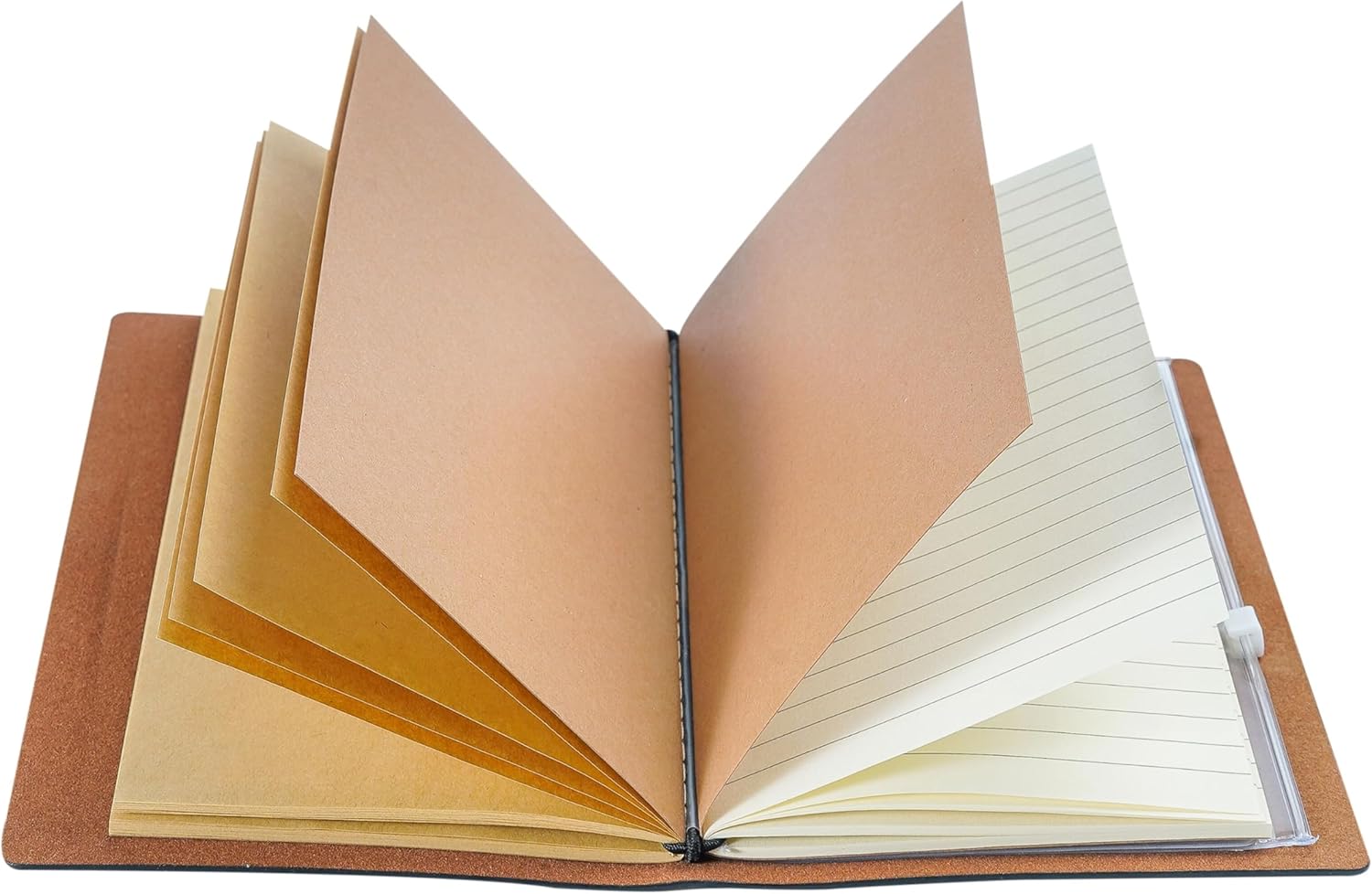 InnoBeta Notebook Refill Inserts - Lined Paper & Kraft Paper - Set of 2 - Journal Refills for Leather Travel Journals, Writers, Diaries and Planners - 7.36 x 4.13 Inch (18.7cm x 10.5cm)