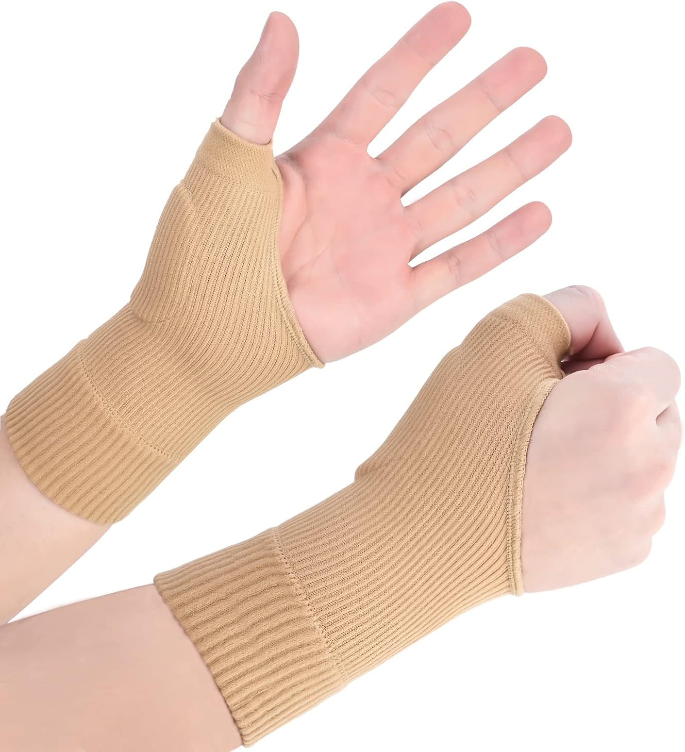 Wrist Thumb Compression Arthritis Gloves(1 Pair),Breathable Wrist Support Brace Wrist Sleeve with Gel Thumb Injury Pads,Comfortable Carpal Tunnel Sleeve for Hand Joint Relieve Pain