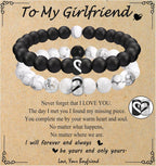 Matching Bracelets for Couples Gifts for His And Her Long Distance Relationship Bracelets Birthday Anniversary Christmas Gifts for Men, Women, Boyfriend, Girlfriend, Bf Gf