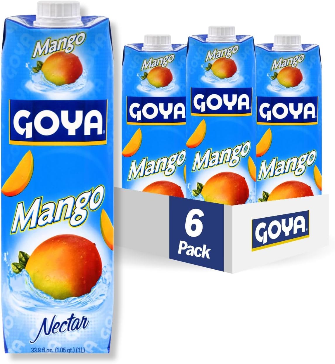 Goya Foods Mango Nectar 33.8 Ounce (Pack of 6)