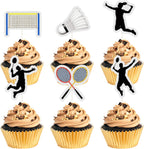 18 Pcs Badminton Theme Cupcake Toppers badminton Lovers Party Supplies Sparkle Glitter Cake Decor,Sports Party Decorations- Birthday Cupcake Toppers