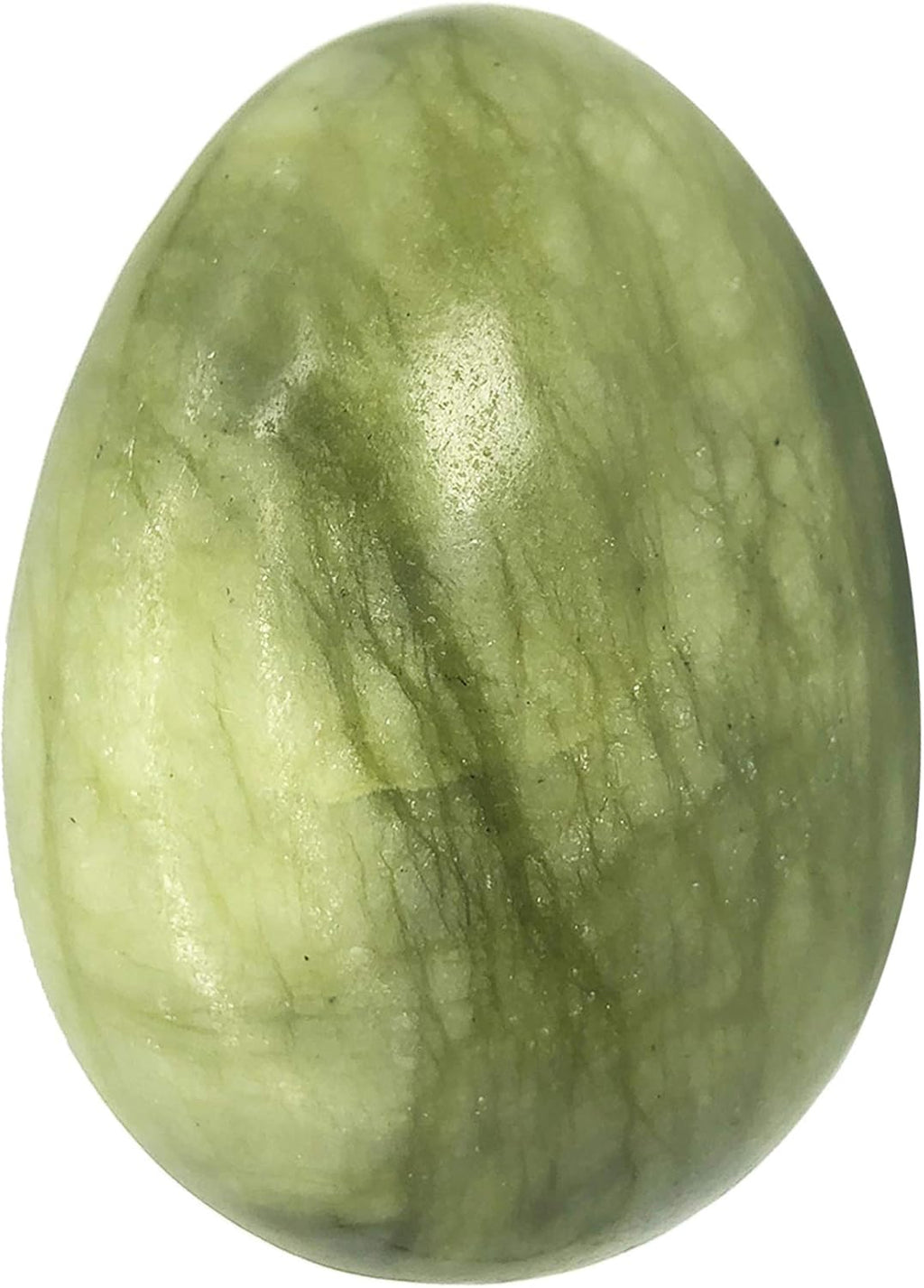 Polished Stone Egg for Easter Day, Palm/Pocket/Worry Enegry Healing Crystal Display Sphere Figurine Fengshui, Green Jade 1.8" x 1.3"