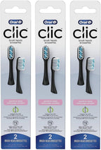 Oral-B Clic Toothbrush Sensitive Clean Replacement Brush Heads, Black, 2 Count (Pack of 3)