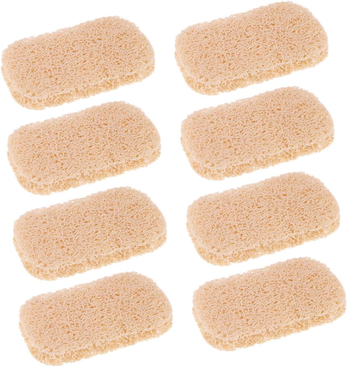 Cabilock 8pcs Nonslip Soap Holder Self-draining Design PVC Soap Storage Rack for Bathroom Kitchen Yellow