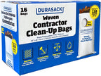 DURASACK Contractor Bags Heavy Duty 40-Gallon Reusable White Woven Polypropylene Contractor Garbage Bags, Pack of 20