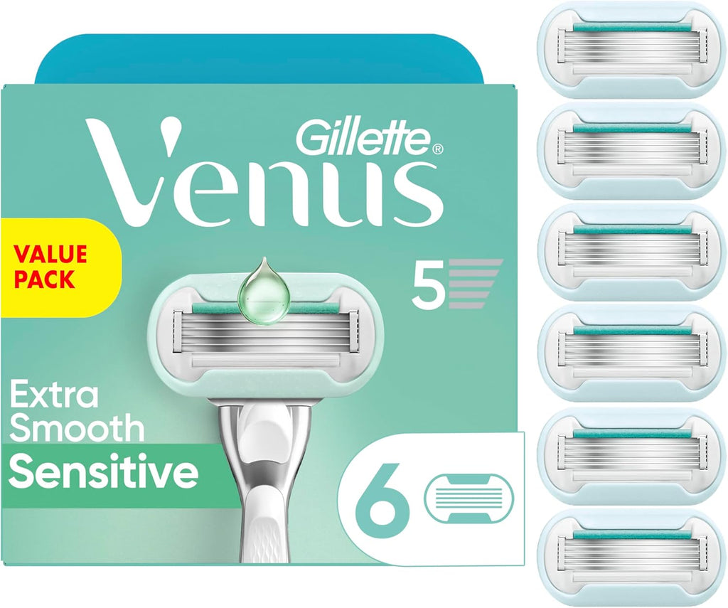 Gillette Venus Extra Smooth Sensitive Womens Razor Blade Refills, 6 Count, Designed for Women with Sensitive Skin