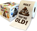 Printed TP Birthday Gift Toilet Paper - Holy You're Old Bday Party Funny Birthday Gag Gift Joke Toilet Paper Prank, Novelty Unique Happy Birthday Presents for Men, Women, Friends - 500 Sheets