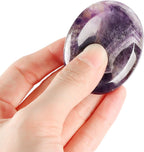 Artistone 2.0"Amethyst Crystal Worry Thumb Stones for Anixety Natural Polished Healing Bulk Purple Palm Pocket Chakra Stones Women Adults Reiki Gifts for Yoga,Meditation