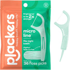 Plackers Micro Line Dental Floss Picks, Fold-Out FlipPick, Tuffloss, Mint, 36 Count