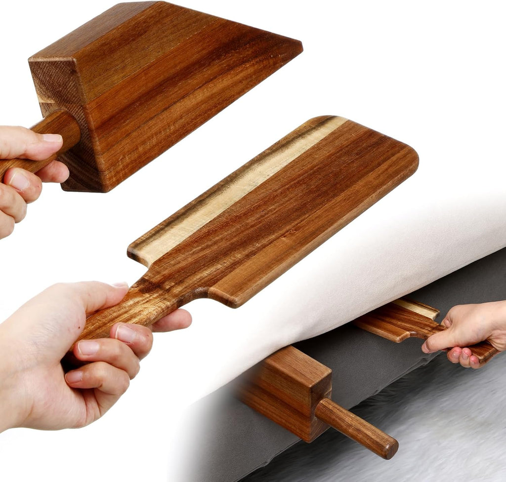 Leinuosen Mattress Lifter & Bed Maker Tool for Changing Sheets, Mattress Wedge Elevator, Bed Sheet Tucking Paddle Effortless Lifting Tuck Sheets Alleviating Back Pain(Acacia Wood,Wood)