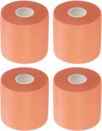 PATIKIL Foam Pre Wrap Athletic Tape 2.75 Inch x 30 Yards, 4 Rolls Non-Adhesive Prewrap Headbands for Hair Soccer Sport Wrists Elbows Knees Ankles, Orange