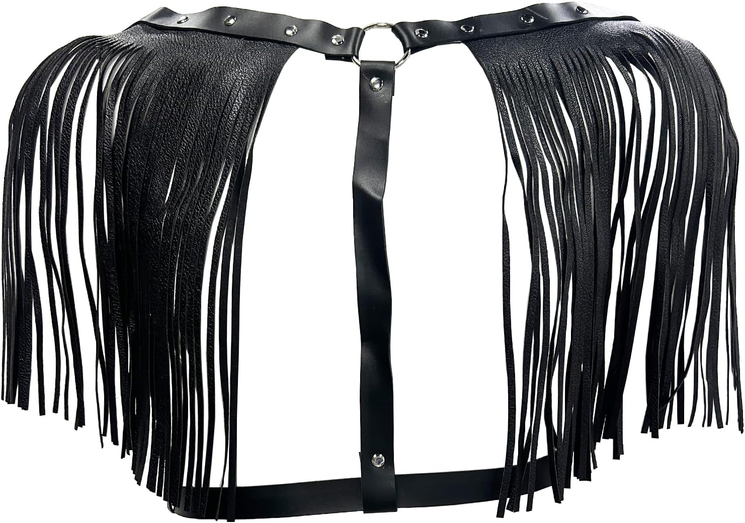 Men's PU Leather Tassel Body Chest Harness Adjustable Punk Gothic Bandage Costume Rave Party Body Accessories