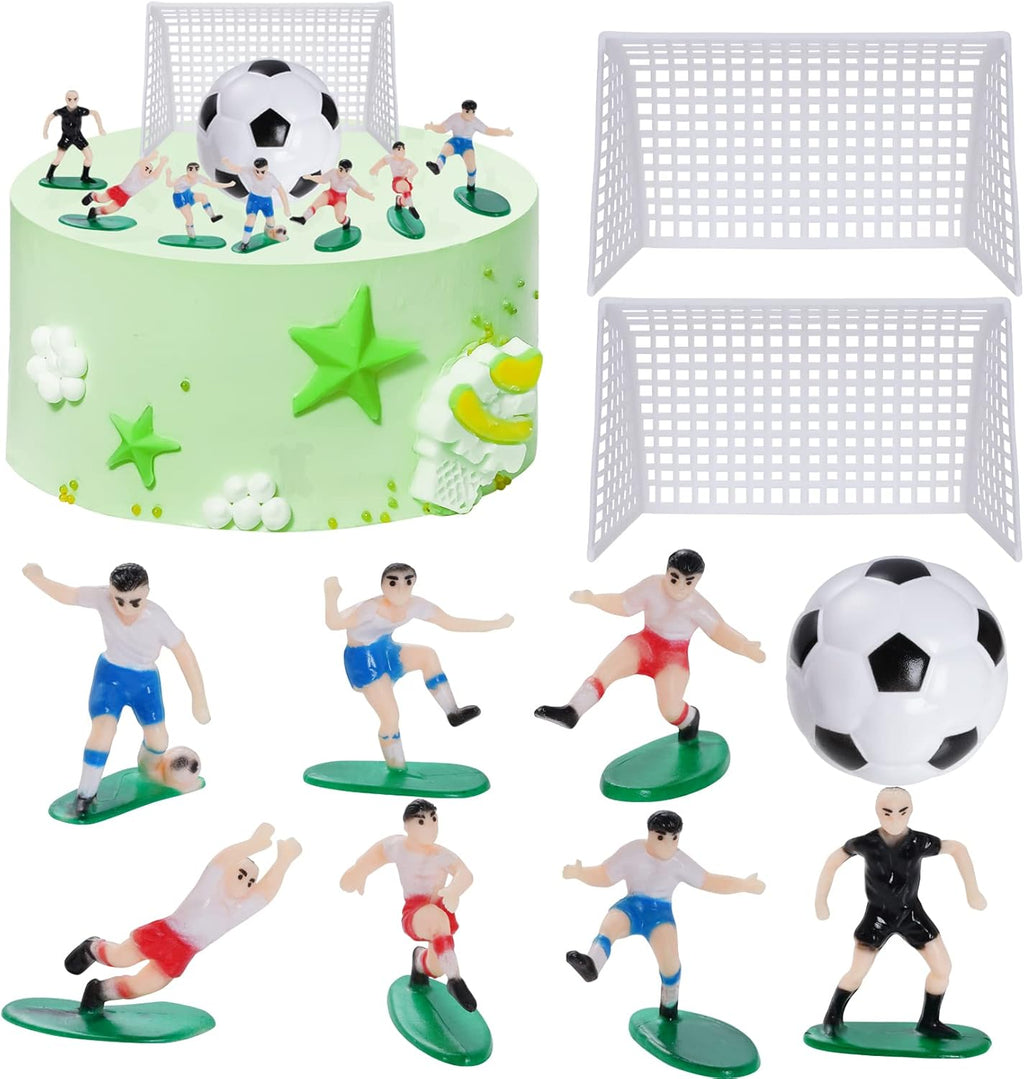 Soccer Cake Topper Decoration, Soccer Ball Soccer Player Cupcake Topper for Soccer Theme Birthday Party Sport Party for Boys