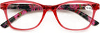 Women Floral Clear Progressive Reading Glasses - Zero Power on Top - No Bubble - Wide Fitment
