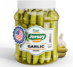 Jersey Pickles - Garlic Dill Spears Fresh (Half Gallon) - Fresh, Keto-Friendly, and Perfect for Snacks, Sandwiches, or Salads – The perfect Pickle Jars Cornichon for Families or Gatherings