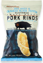 Sea Salt & Cracked Black Pepper Pork Rinds | Southern Recipe Small Batch | Keto Friendly, Gluten Free, Low Carb Food | 7g Collagen Per Serving | High Protein | 4 Oz Bag