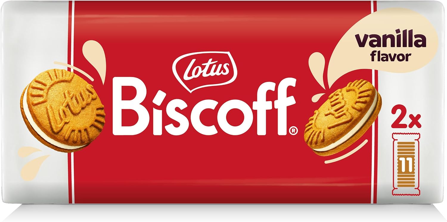 Lotus Biscoff Sandwich Cookies, Vanilla, 22 Cookies per pack, 7.76 Ounce