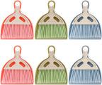 SOUJOY 6 Pack Small Dustpan and Brush Set, Whisk Broom and Dust Pan with Handle, Nesting Tiny Cleaning Broom, Mini Hand Broom and Dustpan Set for Table, Desk, Keyboard, Cars and Pet Nest