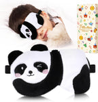 Sleep Mask for Kids - Cute Cartoon Plush Fuffy Sleeping Eye Cover Panda Kawaii Soft Eyeshade with Adjustable Strap Animal Eye Blindfold for Kids Girls Boys Teens