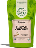 Worldwide Botanicals Organic French Chicory Root, 1 Pound - Brew Like Coffee, Blend Roasted Chicory Root With Coffee, Acid Free, Caffeine Free, Kosher