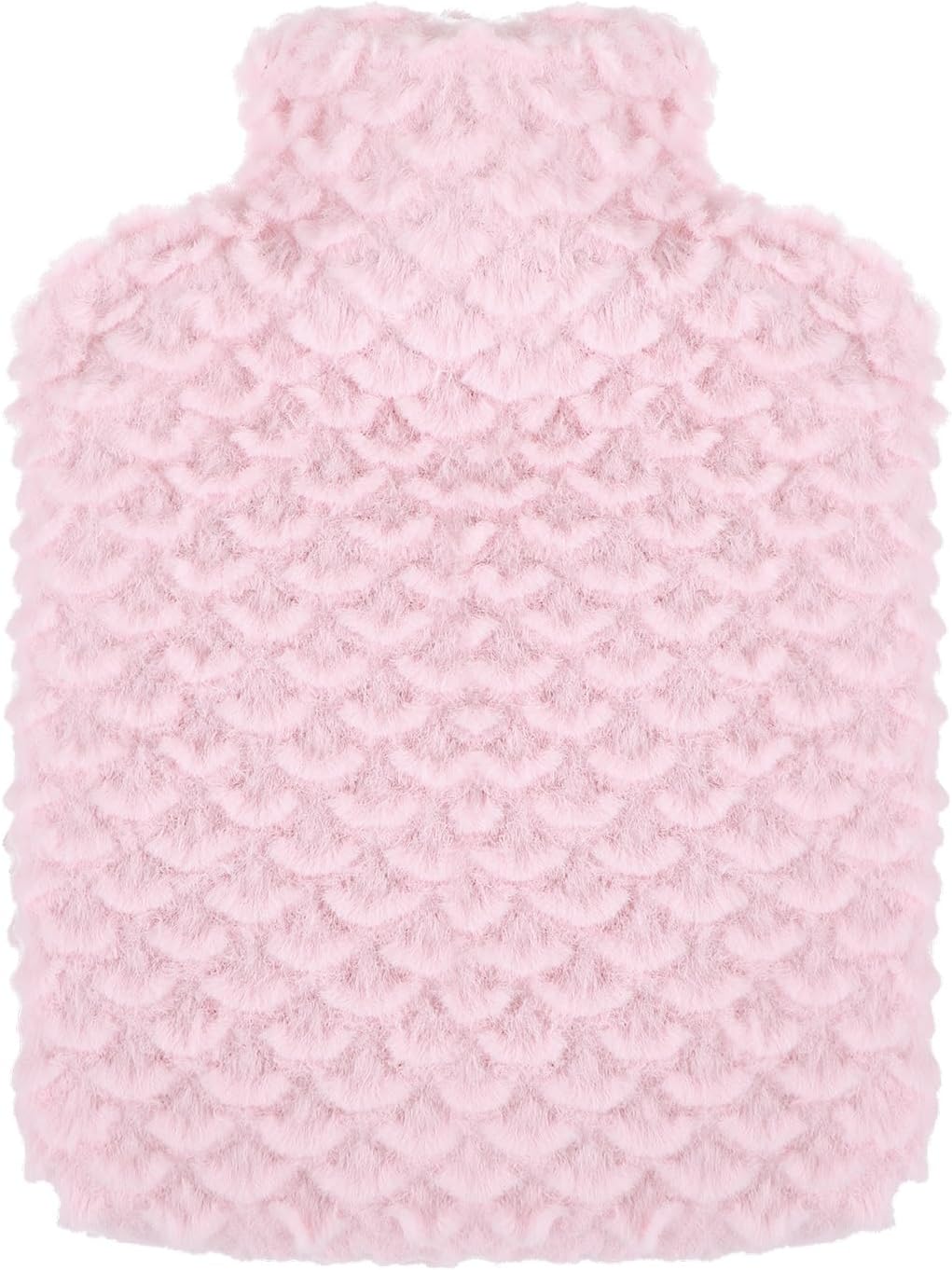 Hot Water Bottle, 500ml Small Hot Water Bottle with Cover Mermaid Style Hand Warmer with Soft Premium Faux Fur Cover 2-in-1 Bottles for Cold & Hots Compress Bag for Women Seniors (Pink)