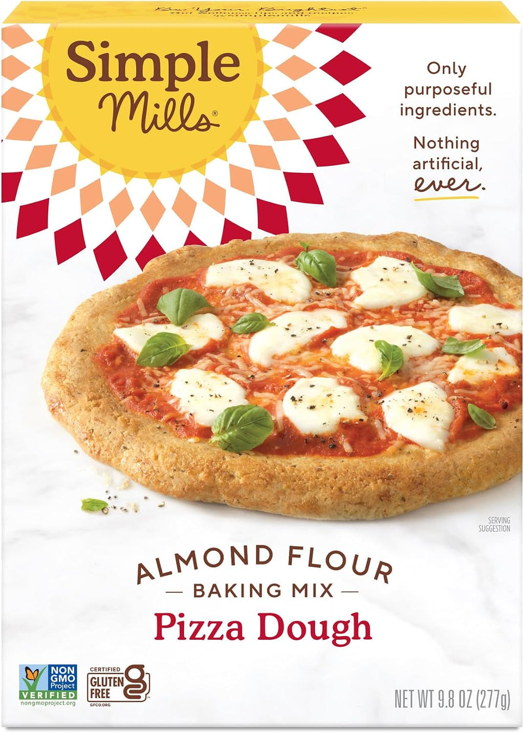 Simple Mills Pizza Dough Baking Mix, 9.8 Ounce Boxes