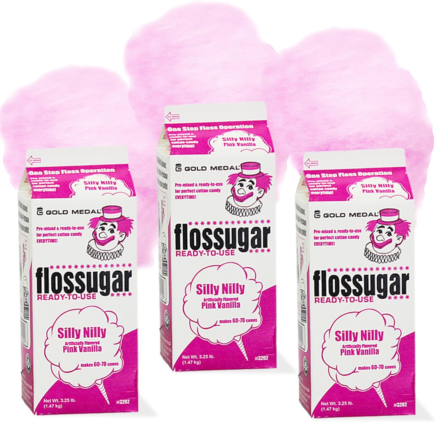 Cotton Candy Sugar Floss-Three Pack-Pink Vanilla