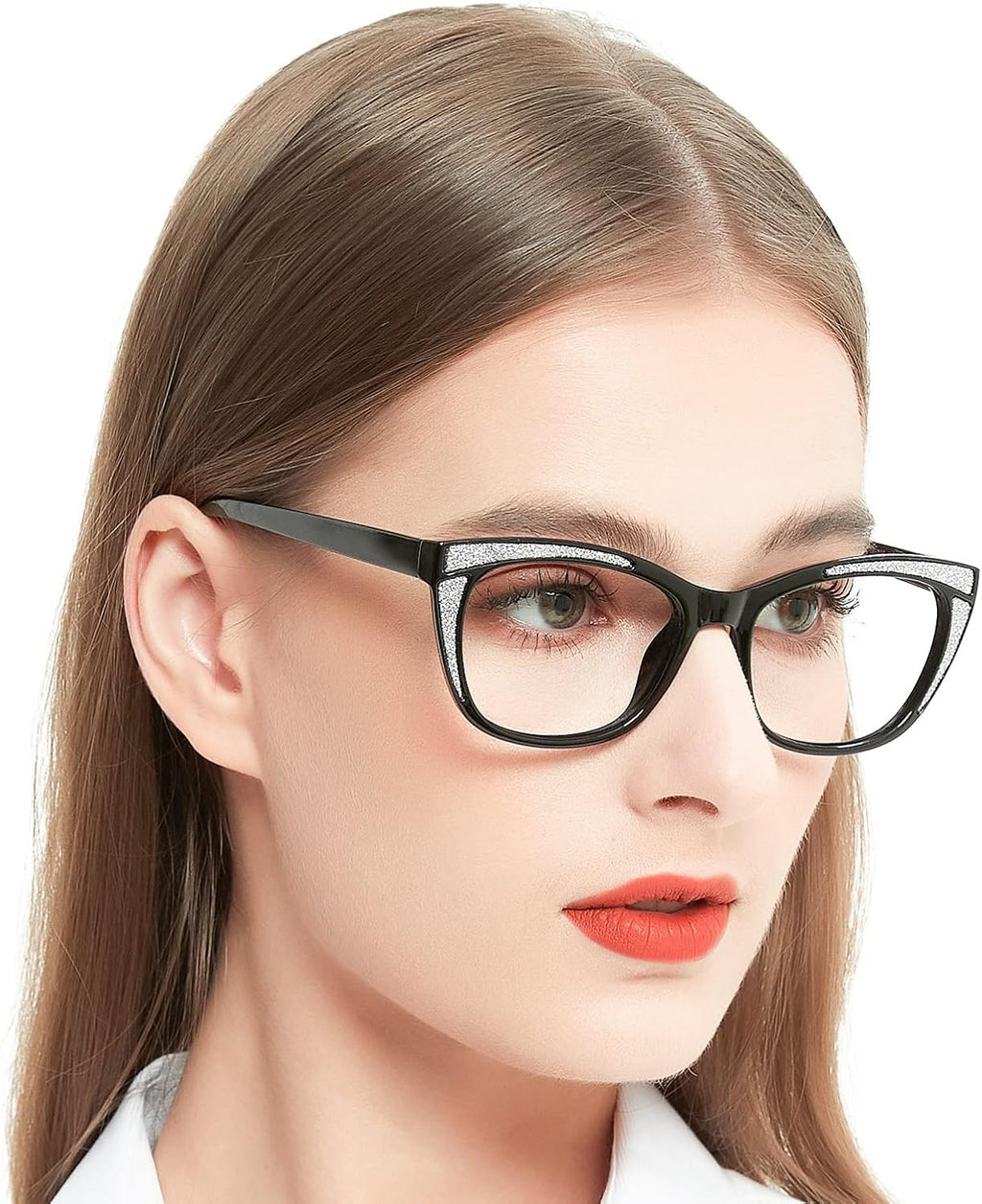 OCCI CHIARI Reading Glasses 2.25 Womens Trendy Cat Eye Readers 1.0 1.25 1.5 1.75 2.0 2.25 2.5 3.0 3.5 4.0 (Black/Sliver, 2.25)