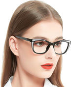 OCCI CHIARI Reading Glasses 2.25 Womens Trendy Cat Eye Readers 1.0 1.25 1.5 1.75 2.0 2.25 2.5 3.0 3.5 4.0 (Black/Sliver, 2.25)