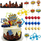 Superhero Cake Decorations Superhero Themed Party Decoration City Cake Border Decoration