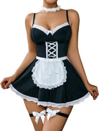 Avidlove Sexy Lingerie for Women Sexy Contrast Lace Maid Lingerie Dress Halloween Costumes Sets(5pack)