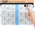 Tattoo Aftercare Bandage Roll, with Sliding Cutter 6 Inch x 2.2 Yards, Transparent Protective Film, Waterproof Breathable Stretchable Wrap for Tattoo Protection