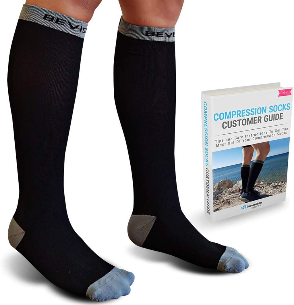 BeVisible Sports Ultimate Compression Socks 20-30mmHg For Men & Women 1 Pair
