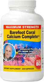 1500mg, 240 Capsules- Coral Calcium Supplement Developed by Bob Barefoot- Supports Overall Health & PH Levels- Contains Calcium, Magnesium & Vitamin D3