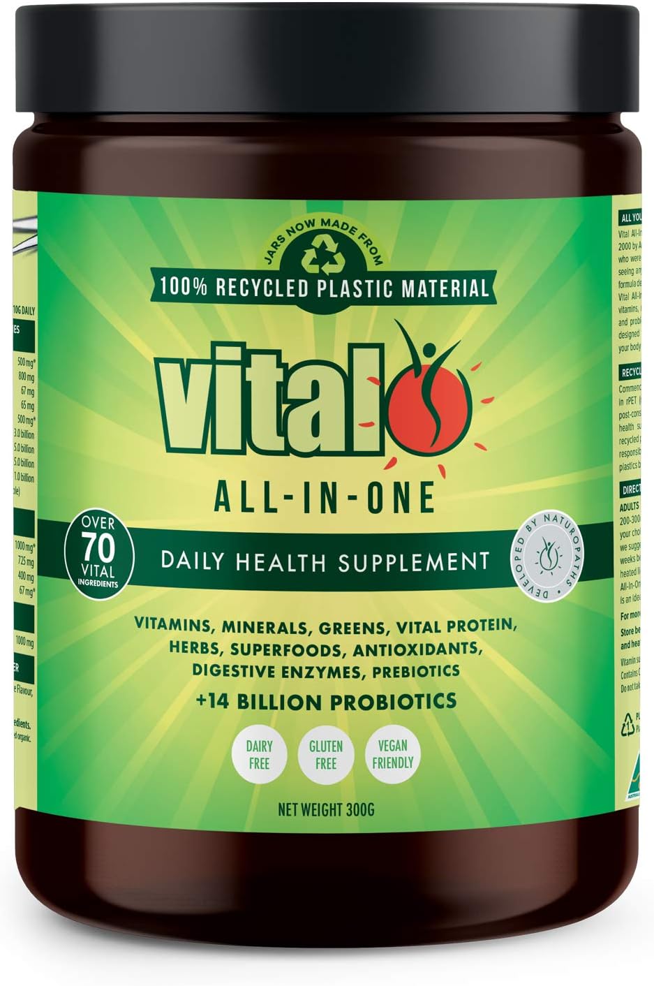 Vital Greens Antioxidant Superfood Powder Natural Multivitamin Formula 300gm / 10.58oz
