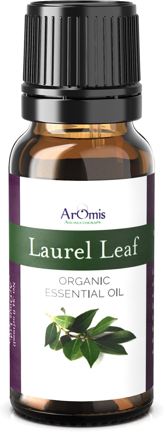 ArOmis Laurel Leaf Essential Oil - Organic - 100% Pure Therapeutic Grade - 10ml (.34 Fl Oz), Undiluted, Premium 150 Micron Filtered for Nebulizer Use