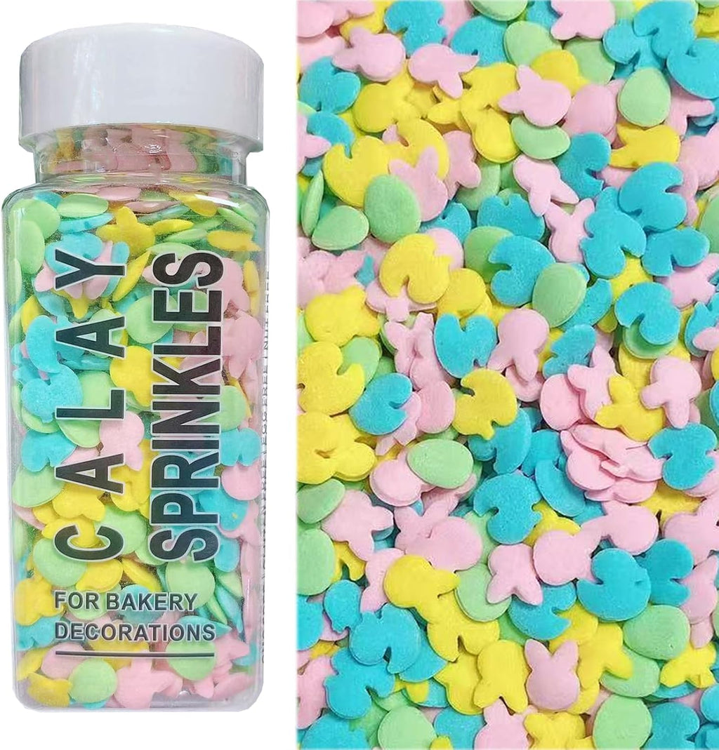 PhilaeEC Bunny Egg Confetti Sprinkles Edible for Cake Decoration Pastel Spring Easter Sprinkles Baking Cookie Cupcake Toppers Decoration Christmas Vanlentine Easter Supplies